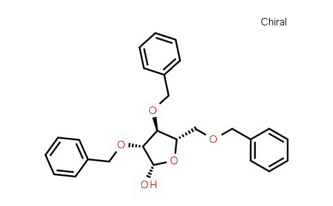CAS No. 89615-42-9, (2S,3R,4S,5S)-3,4-Bis(benzyloxy)-5-((benzyloxy)methyl)tetrahydrofuran-2-ol