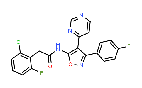 CAS No. 897644-83-6, Benzeneacetamide, 2-chloro-6-fluoro-N-[3-(4-fluorophenyl)-4-(4-pyrimidinyl)-5-isoxazolyl]-