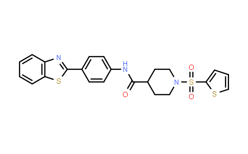 CAS No. 899732-09-3, 4-Piperidinecarboxamide, N-[4-(2-benzothiazolyl)phenyl]-1-(2-thienylsulfonyl)-