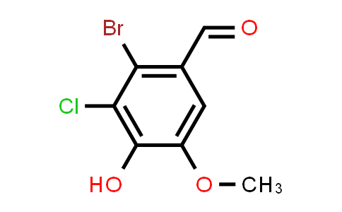 CAS No. 90004-83-4, 2-Bromo-3-chloro-4-hydroxy-5-methoxybenzaldehyde
