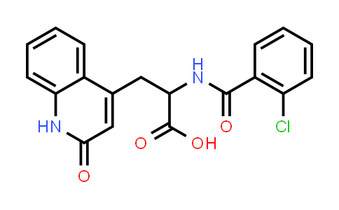 CAS No. 90098-06-9, α-[(2-Chlorobenzoyl)amino]-1,2-dihydro-2-oxo-4-quinolinepropanoic acid