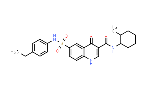 CAS No. 901045-74-7, 6-(N-(4-Ethylphenyl)sulfamoyl)-N-(2-methylcyclohexyl)-4-oxo-1,4-dihydroquinoline-3-carboxamide