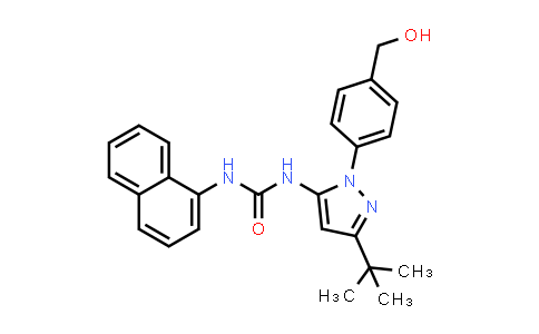 CAS No. 903567-33-9, Urea, N-[3-(1,1-dimethylethyl)-1-[4-(hydroxymethyl)phenyl]-1H-pyrazol-5-yl]-N'-1-naphthalenyl-