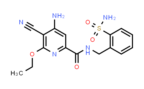 CAS No. 904311-05-3, 2-Pyridinecarboxamide, 4-amino-N-[[2-(aminosulfonyl)phenyl]methyl]-5-cyano-6-ethoxy-