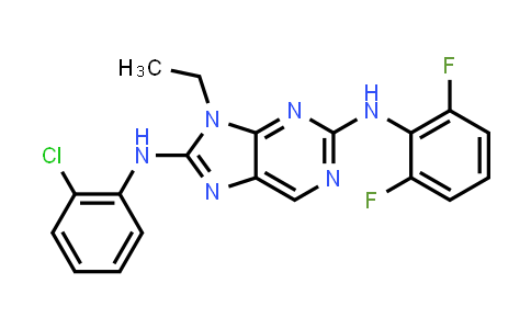 CAS No. 904913-89-9, 9H-Purine-2,8-diamine, N8-(2-chlorophenyl)-N2-(2,6-difluorophenyl)-9-ethyl-