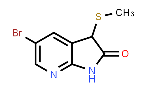 CAS No. 905092-90-2, 2H-Pyrrolo[2,3-b]pyridin-2-one, 5-bromo-1,3-dihydro-3-(methylthio)-