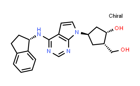 CAS No. 905580-90-7, (1S,2S,4R)-4-(4-((S)-2,3-dihydro-1H-inden-1-ylamino)-7H-pyrrolo[2,3-d]pyrimidin-7-yl)-2-(hydroxymethyl)cyclopentanol