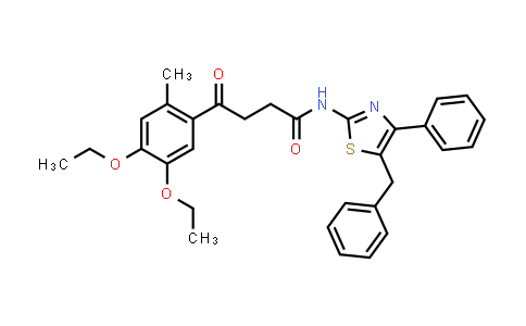 CAS No. 905590-62-7, N-(5-benzyl-4-phenylthiazol-2-yl)-4-(4,5-diethoxy-2-methylphenyl)-4-oxobutanamide