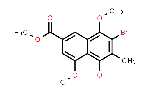 CAS No. 90577-16-5, 2-Naphthalenecarboxylic acid, 7-bromo-5-hydroxy-4,8-dimethoxy-6-methyl-, methyl ester