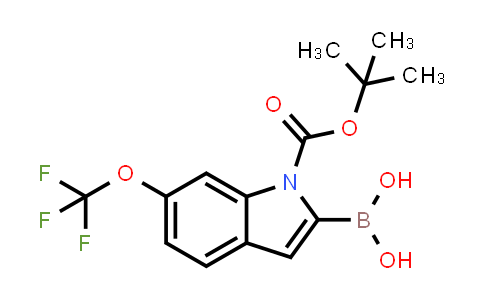 CAS No. 906644-32-4, 1H-Indole-1-carboxylic acid, 2-borono-6-(trifluoromethoxy)-, 1-(1,1-dimethylethyl) ester