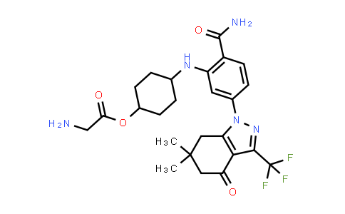 MC579069 | 908116-67-6 | Glycine, 4-[[2-(aminocarbonyl)-5-[4,5,6,7-tetrahydro-6,6-dimethyl-4-oxo-3-(trifluoromethyl)-1H-indazol-1-yl]phenyl]amino]cyclohexyl ester