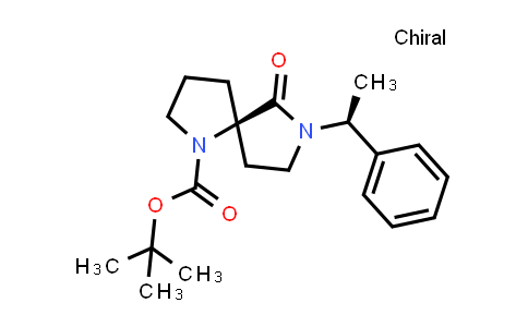 CAS No. 908264-55-1, 1,7-Diazaspiro[4.4]nonane-1-carboxylic acid, 6-oxo-7-[(1S)-1-phenylethyl]-, 1,1-dimethylethyl ester, (5R)-