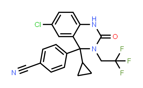 CAS No. 910483-11-3, 4-(6-Chloro-4-cyclopropyl-2-oxo-3-(2,2,2-trifluoroethyl)-1,2,3,4-tetrahydroquinazolin-4-yl)benzonitrile