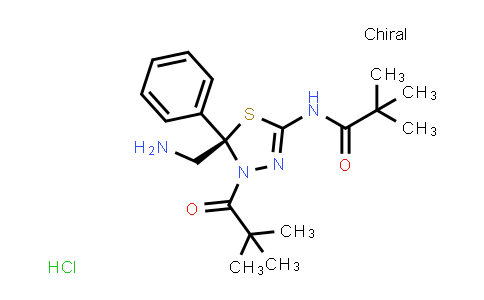 MC579268 | 910788-86-2 | Propanamide, N-[(5R)-5-(aminomethyl)-4-(2,2-dimethyl-1-oxopropyl)-4,5-dihydro-5-phenyl-1,3,4-thiadiazol-2-yl]-2,2-dimethyl-, monohydrochloride