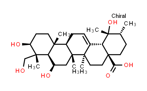 CAS No. 91095-51-1, 3beta,6beta,19alpha,24-Tetrahydroxyurs-12-en-28-oic acid