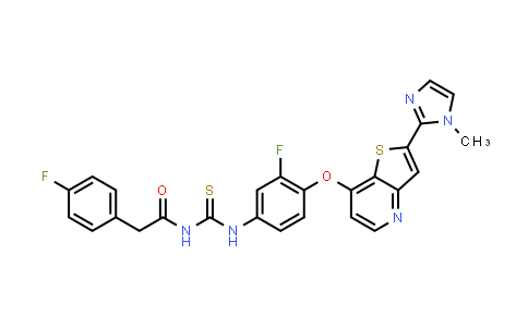 MC579306 | 911389-74-7 | Benzeneacetamide, 4-fluoro-N-[[[3-fluoro-4-[[2-(1-methyl-1H-imidazol-2-yl)thieno[3,2-b]pyridin-7-yl]oxy]phenyl]amino]thioxomethyl]-