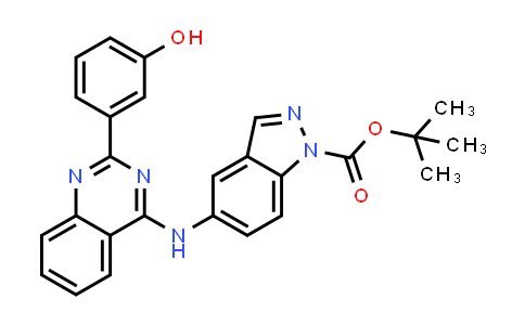 CAS No. 911417-26-0, tert-Butyl 5-((2-(3-hydroxyphenyl)quinazolin-4-yl)amino)-1H-indazole-1-carboxylate