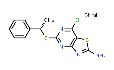 CAS No. 911820-08-1, (S)-7-chloro-5-((1-phenylethyl)thio)thiazolo[4,5-d]pyrimidin-2-amine