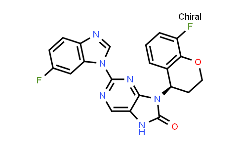 CAS No. 911824-55-0, 8H-Purin-8-one, 2-(6-fluoro-1H-benzimidazol-1-yl)-9-[(4R)-8-fluoro-3,4-dihydro-2H-1-benzopyran-4-yl]-7,9-dihydro-