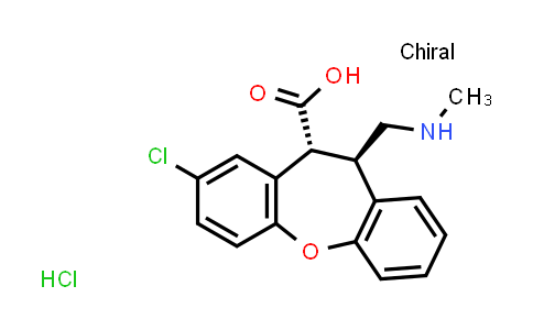 CAS No. 912356-00-4, (10R,11R)-8-Chloro-11-((methylamino)methyl)-10,11-dihydrodibenzo[b,f]oxepine-10-carboxylic acid hydrochloride