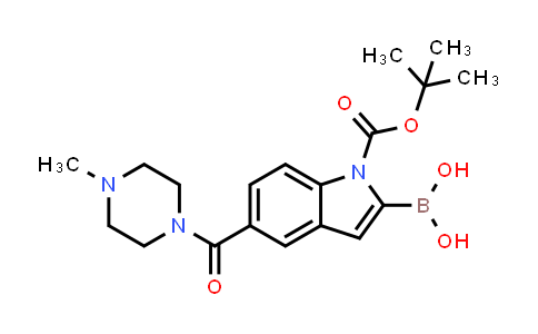 CAS No. 913388-57-5, 1H-Indole-1-carboxylic acid, 2-borono-5-[(4-methyl-1-piperazinyl)carbonyl]-, 1-(1,1-dimethylethyl) ester
