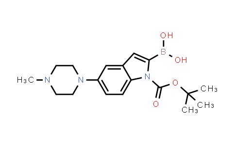CAS No. 913388-75-7, 1H-Indole-1-carboxylic acid, 2-borono-5-(4-methyl-1-piperazinyl)-, 1-(1,1-dimethylethyl) ester