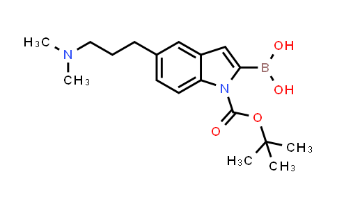 CAS No. 913388-76-8, 1H-Indole-1-carboxylic acid, 2-borono-5-[3-(dimethylamino)propyl]-, 1-(1,1-dimethylethyl) ester