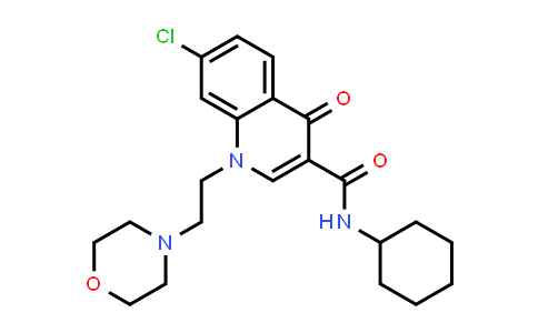 CAS No. 913534-05-1, 3-Quinolinecarboxamide, 7-chloro-N-cyclohexyl-1,4-dihydro-1-[2-(4-morpholinyl)ethyl]-4-oxo-