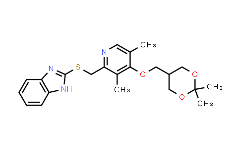 CAS No. 913696-27-2, 1H-Benzimidazole, 2-[[[4-[(2,2-dimethyl-1,3-dioxan-5-yl)methoxy]-3,5-dimethyl-2-pyridinyl]methyl]thio]-