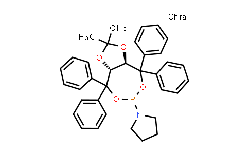 CAS No. 913706-72-6, 1-[(3aR,8aR)-Tetrahydro-2,2-dimethyl-4,4,8,8-tetraphenyl-1,3-dioxolo[4,5-e][1,3,2]dioxaphosphepin-6-yl]pyrrolidine