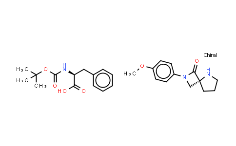 DY579578 | 914389-41-6 | L-Phenylalanine, N-[(1,1-dimethylethoxy)carbonyl]-, compd. with (4R)-2-(4-methoxyphenyl)-2,5-diazaspiro[3.4]octan-1-one (1:1) (9CI)
