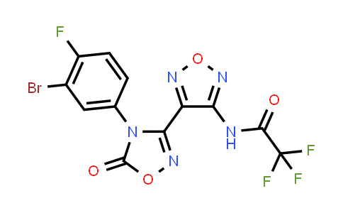 CAS No. 914471-60-6, N-[4-[4-(3-Bromo-4-fluorophenyl)-5-oxo-4,5-dihydro-1,2,4-oxadiazol-3-yl]-1,2,5-oxadiazol-3-yl]-2,2,2-trifluoroacetamide