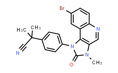 CAS No. 915019-50-0, 2-[4-(8-Bromo-3-methyl-2-oxo-2,3-dihydroimidazo[4,5-c]quinolin-1-yl)phenyl]-2-methylpropionitrile