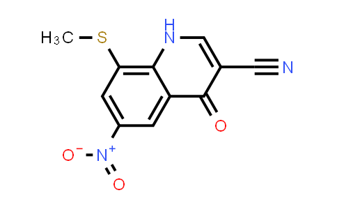CAS No. 915369-94-7, 3-Quinolinecarbonitrile, 1,4-dihydro-8-(methylthio)-6-nitro-4-oxo-