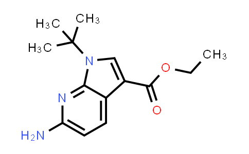 CAS No. 915726-41-9, 1H-Pyrrolo[2,3-b]pyridine-3-carboxylic acid, 6-amino-1-(1,1-dimethylethyl)-, ethyl ester