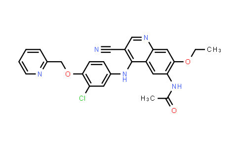 MC579744 | 915941-95-6 | N-(4-((3-Chloro-4-(pyridin-2-ylmethoxy)phenyl)amino)-3-cyano-7-ethoxyquinolin-6-yl)acetamide