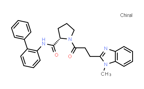 CAS No. 916143-48-1, 2-Pyrrolidinecarboxamide, N-[1,1'-biphenyl]-2-yl-1-[3-(1-methyl-1H-benzimidazol-2-yl)-1-oxopropyl]-, (2S)-