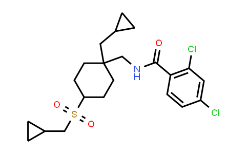 CAS No. 916159-99-4, Benzamide, 2,4-dichloro-N-[[1-(cyclopropylmethyl)-4-[(cyclopropylmethyl)sulfonyl]cyclohexyl]methyl]-