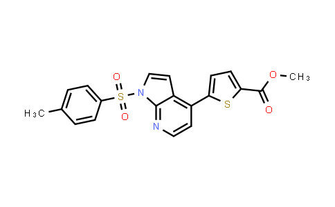 CAS No. 916176-72-2, 2-Thiophenecarboxylic acid, 5-[1-[(4-methylphenyl)sulfonyl]-1H-pyrrolo[2,3-b]pyridin-4-yl]-, methyl ester
