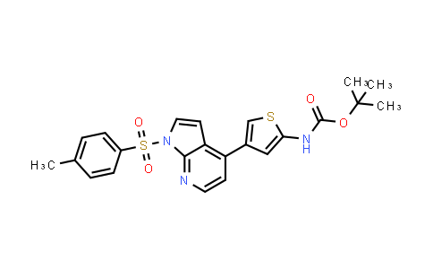 CAS No. 916176-74-4, Carbamic acid, N-[4-[1-[(4-methylphenyl)sulfonyl]-1H-pyrrolo[2,3-b]pyridin-4-yl]-2-thienyl]-, 1,1-dimethylethyl ester