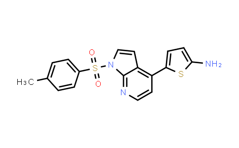 CAS No. 916176-75-5, 2-Thiophenamine, 5-[1-[(4-methylphenyl)sulfonyl]-1H-pyrrolo[2,3-b]pyridin-4-yl]-