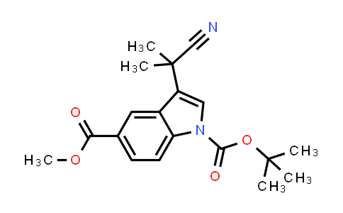 CAS No. 916522-63-9, 1H-Indole-1,5-dicarboxylic acid, 3-(1-cyano-1-methylethyl)-, 1-(1,1-dimethylethyl) 5-methyl ester