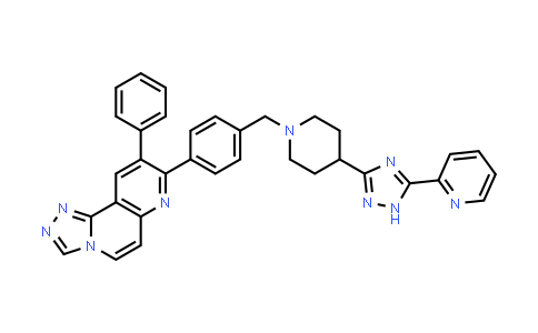 CAS No. 917359-62-7, 1,2,4-Triazolo[3,4-f][1,6]naphthyridine, 9-phenyl-8-[4-[[4-[5-(2-pyridinyl)-1H-1,2,4-triazol-3-yl]-1-piperidinyl]methyl]phenyl]-