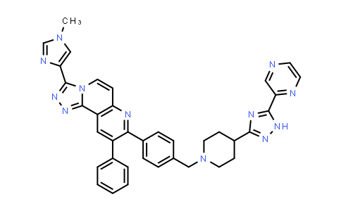 CAS No. 917362-63-1, 1,2,4-Triazolo[3,4-f][1,6]naphthyridine, 3-(1-methyl-1H-imidazol-4-yl)-9-phenyl-8-[4-[[4-[5-(2-pyrazinyl)-1H-1,2,4-triazol-3-yl]-1-piperidinyl]methyl]phenyl]-