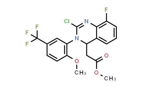 CAS No. 917389-18-5, 4-Quinazolineacetic acid, 2-chloro-8-fluoro-3,4-dihydro-3-[2-methoxy-5-(trifluoromethyl)phenyl]-, methyl ester