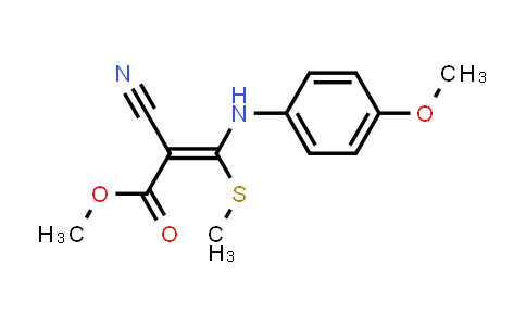 CAS No. 91807-27-1, 2-Cyano-3-(4-methoxy-phenylamino)-3-methylsulfanyl-acrylic acid methyl ester