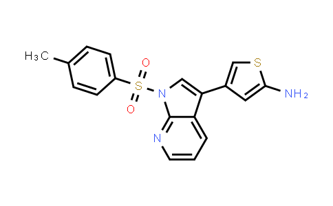 CAS No. 918300-84-2, 2-Thiophenamine, 4-[1-[(4-methylphenyl)sulfonyl]-1H-pyrrolo[2,3-b]pyridin-3-yl]-