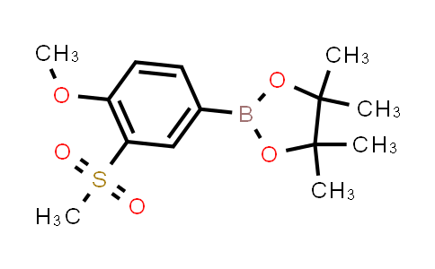CAS No. 918328-09-3, 2-(4-Methoxy-3-(methylsulfonyl)phenyl)-4,4,5,5-tetramethyl-1,3,2-dioxaborolane