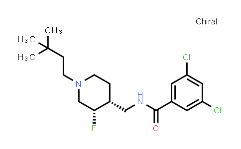 DY579922 | 918333-06-9 | Benzamide, 3,5-dichloro-N-[[(3S,4R)-1-(3,3-dimethylbutyl)-3-fluoro-4-piperidinyl]methyl]-