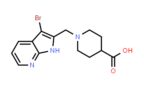 CAS No. 918515-78-3, 4-Piperidinecarboxylic acid, 1-[(3-bromo-1H-pyrrolo[2,3-b]pyridin-2-yl)methyl]-